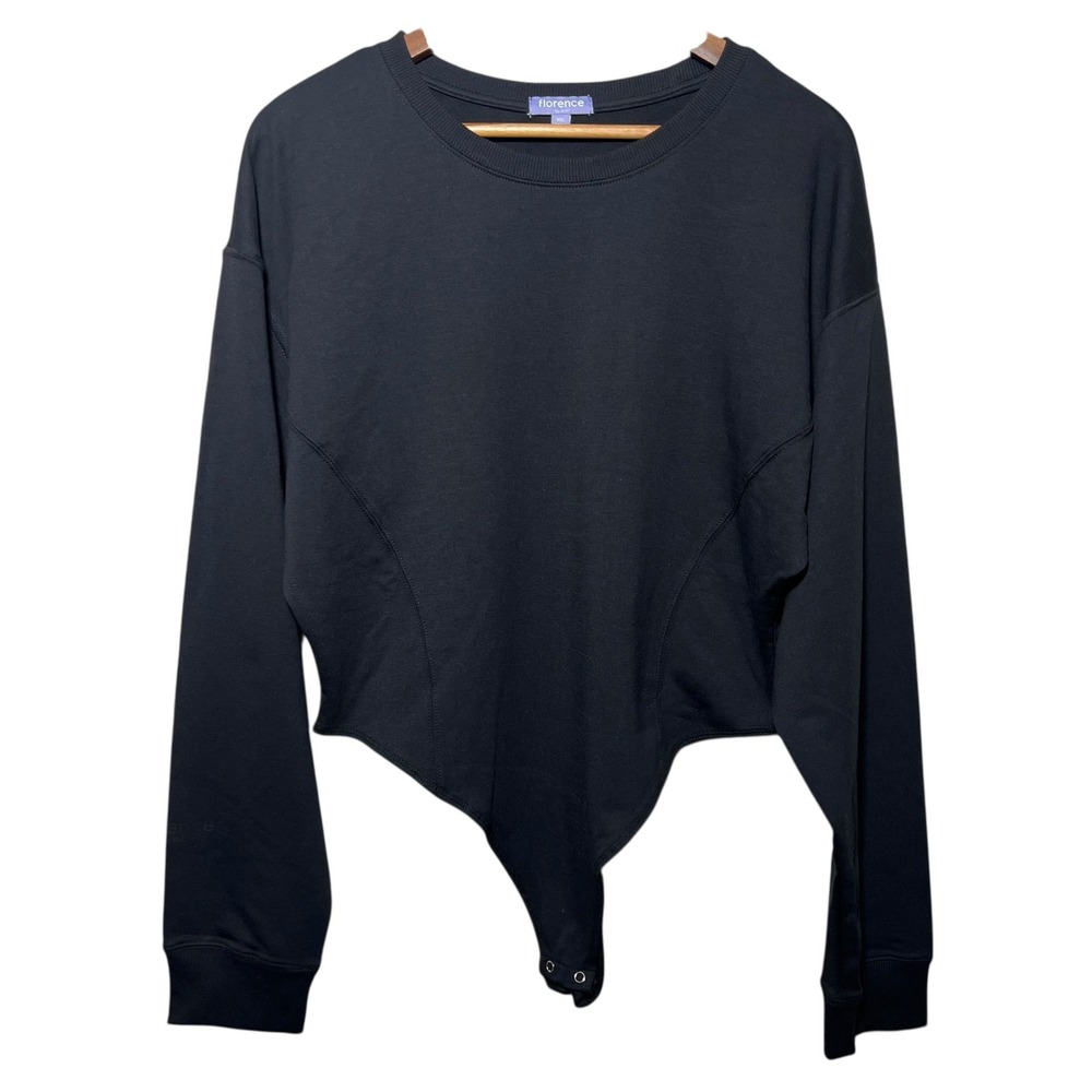 Florence by Mills Black Bodysuit Sweatshirt XXL Long Sleeve Crew‎ Neck Top